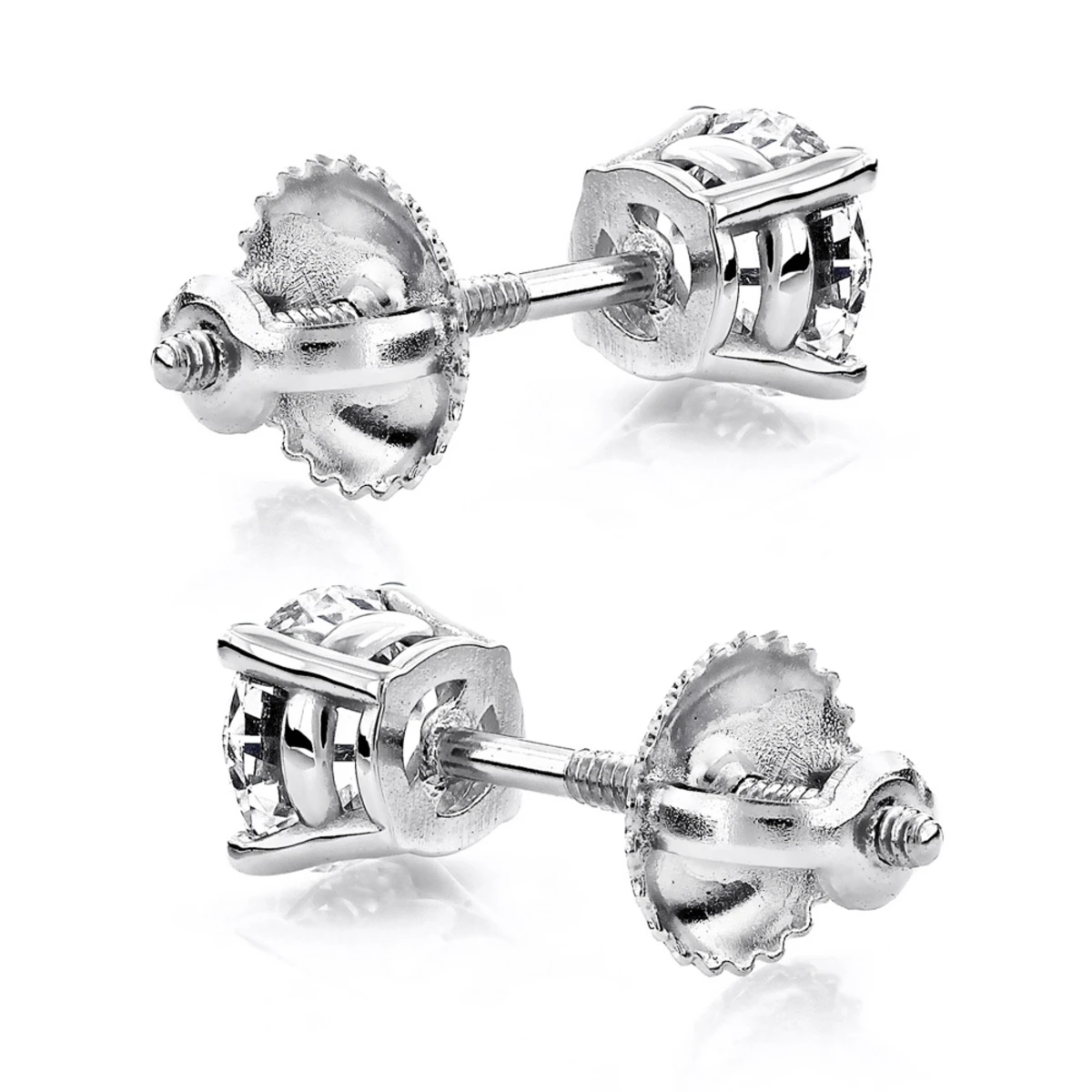 Platinum Diamond Studs Earrings 1.50ct 2 Platinum Diamond Studs Earrings 1.50ct - Image 2