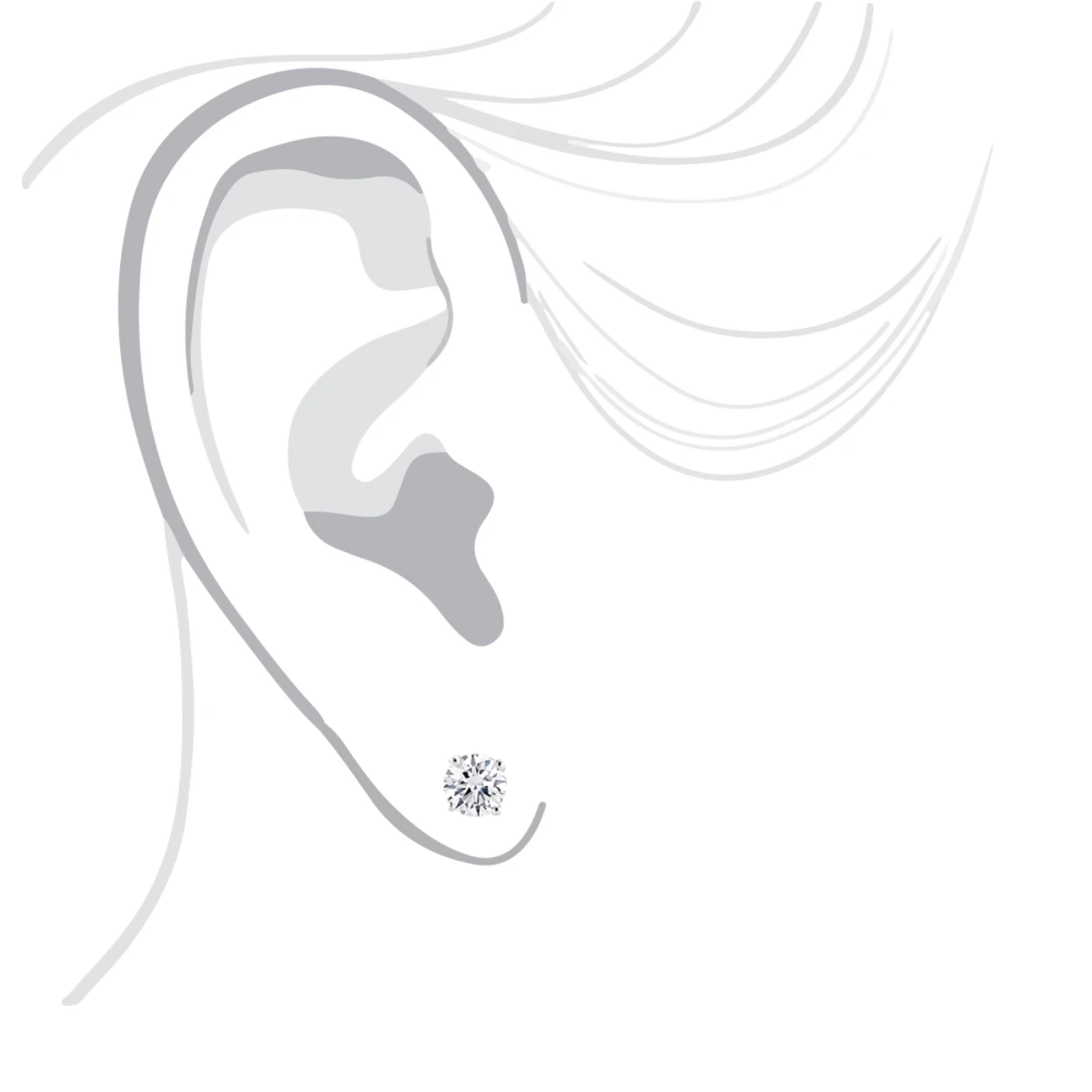 Platinum Diamond Studs Earrings 1.50ct 3 Platinum Diamond Studs Earrings 1.50ct - Image 3