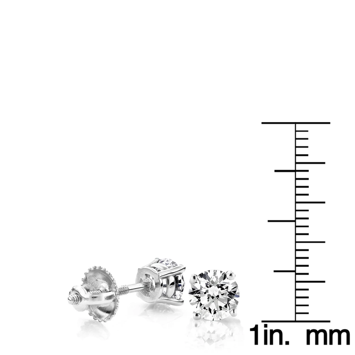 Platinum Diamond Studs Earrings 1.50ct 4 Platinum Diamond Studs Earrings 1.50ct - Image 4