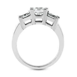 Thin Platinum Diamond Three Stones Engagement Ring 0.80ct 3.5mm -Luxurman platinum diamond three stones engagement ring 080ct p 33272 additional white