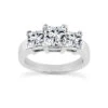 Thin Platinum Diamond Three Stones Engagement Ring 0.80ct 3.5mm
