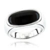 Platinum Men's Black Onyx Ring 8.9mm