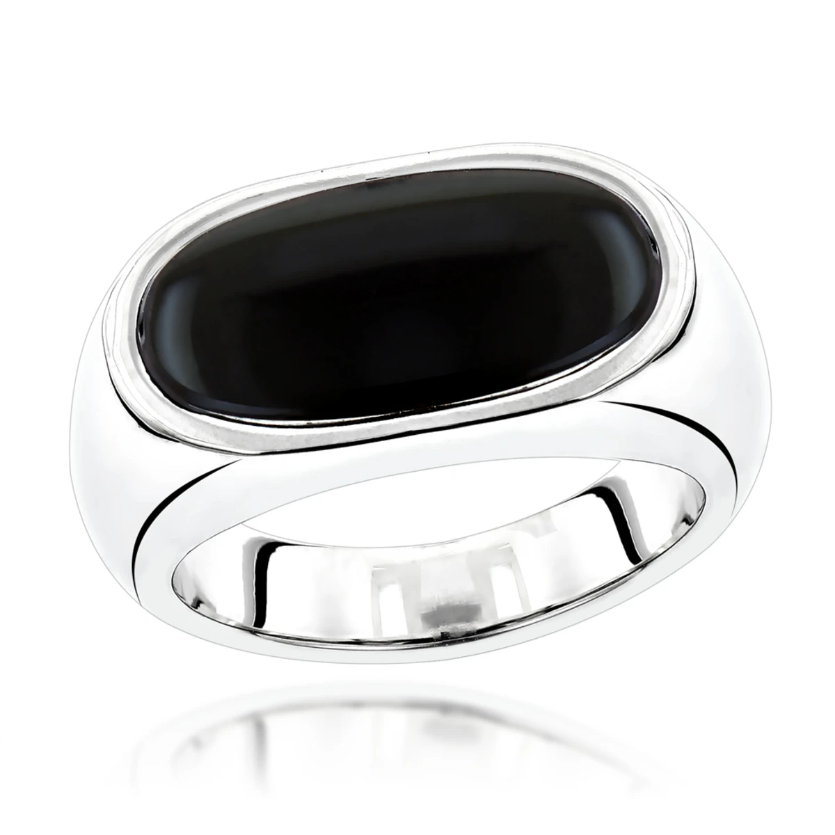 Platinum Men's Black Onyx Ring 8.9mm 1 Platinum Men's Black Onyx Ring 8.9mm