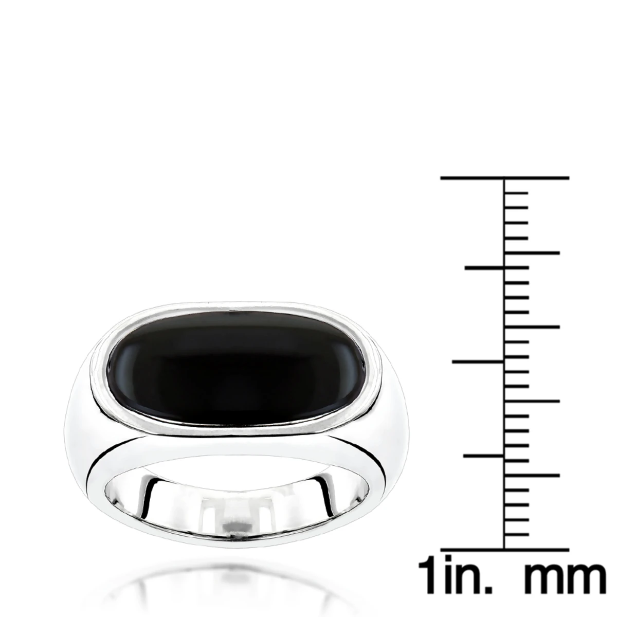 Platinum Men's Black Onyx Ring 8.9mm 4 Platinum Men's Black Onyx Ring 8.9mm - Image 4