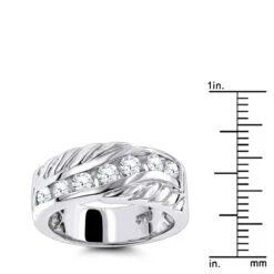 Platinum Men's Diamond Wedding Band 0.91ct -Luxurman platinum mens diamond wedding band 091ct p 30772 rulerwh