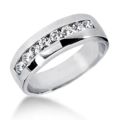 Platinum Men's Diamond Wedding Ring 0.56ct 5.8mm