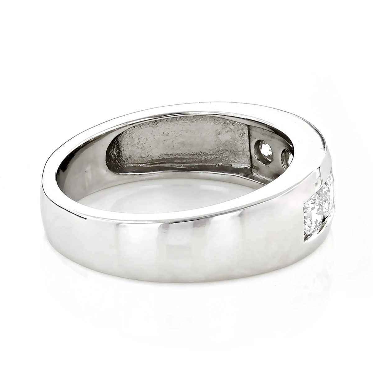 Platinum Men's Diamond Wedding Ring 1ct 6.6mm 2 Platinum Men's Diamond Wedding Ring 1ct 6.6mm - Image 2