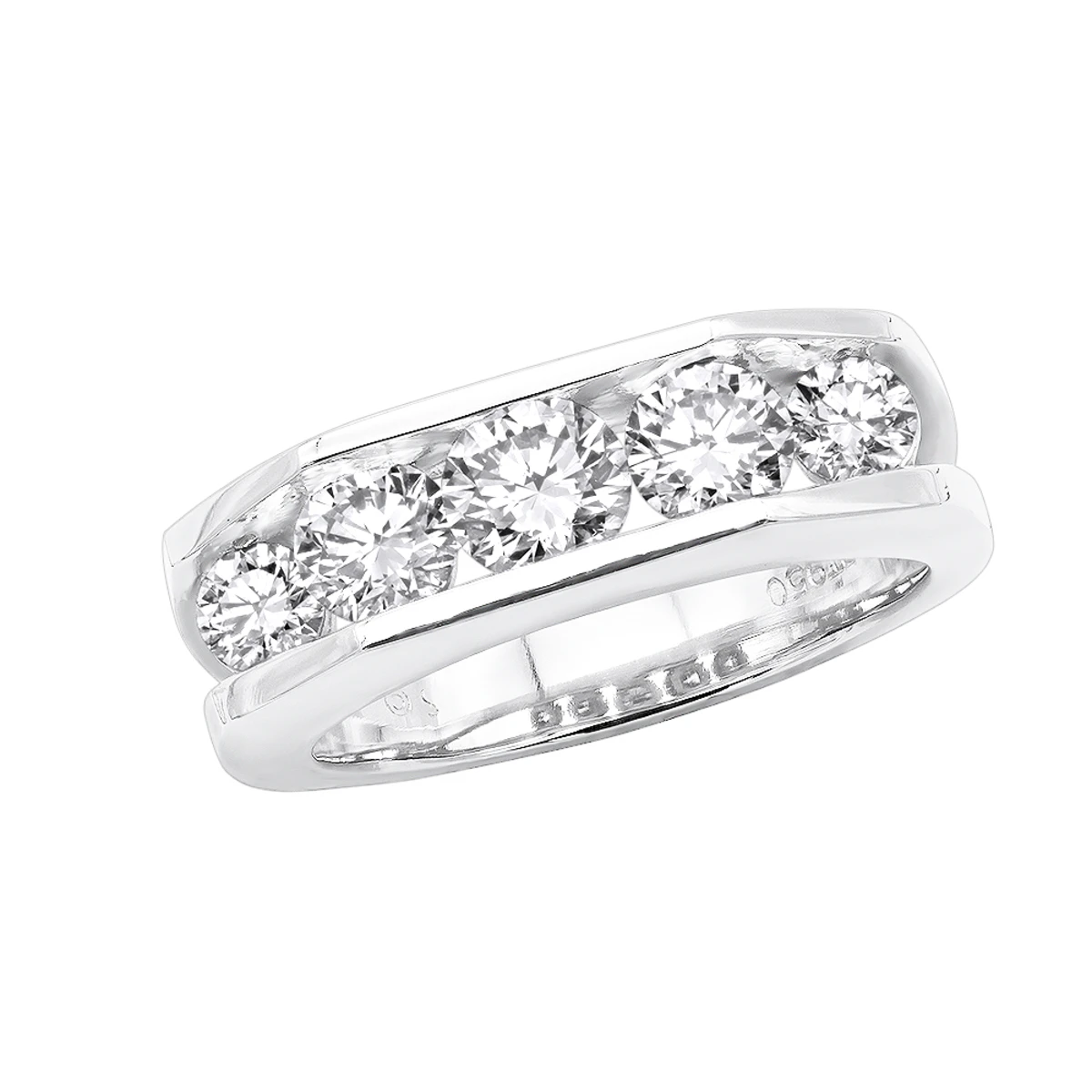 5 Stone Platinum Men's Diamond Wedding Ring 2.45ct VS Anniversary Band 1 5 Stone Platinum Men's Diamond Wedding Ring 2.45ct VS Anniversary Band