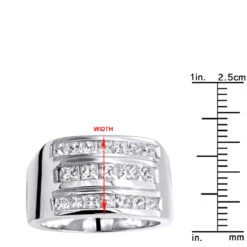 Platinum Men's Princess Diamonds Ring 2.62ct 9 Platinum Men's Princess Diamonds Ring 2.62ct -Luxurman platinum mens princess diamonds ring 262ct p 31638 ruler