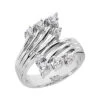 Platinum Right Hand Diamond Ladies Ring 0.42ct 16.3mm