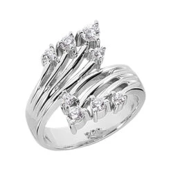 Platinum Right Hand Diamond Ladies Ring 0.42ct 16.3mm