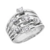 Platinum Right Hand Diamond Ladies Ring 0.95ct