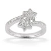 Thin Platinum Round Diamond Ladies Ring 0.52ct