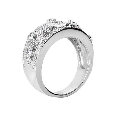 Platinum Round Diamond Ladies Ring 0.89ct 2 Platinum Round Diamond Ladies Ring 0.89ct - Image 2