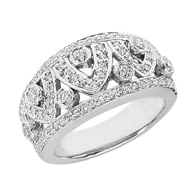 Platinum Round Diamond Ladies Ring 0.89ct 1 Platinum Round Diamond Ladies Ring 0.89ct