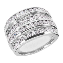 Platinum Round Diamond Ladies Ring 2.12ct 14.6mm