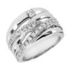 Platinum Round Diamond Right Hand Ladies Ring 0.57ct