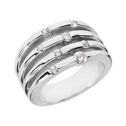 Platinum Round Diamond Right Hand Ring 0.40ct