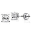 Platinum Solitaire Princess Cut Diamond Stud Earrings 0.5ct