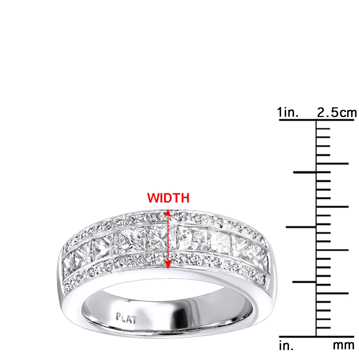 Platinum Women's Diamond Wedding Ring 1.65ct 4 Platinum Women's Diamond Wedding Ring 1.65ct - Image 4