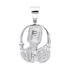 10K Yellow Gold Genuine Diamond Microphone & Headphones Pendant 1ct DJ Charm 9 10K Yellow Gold Genuine Diamond Microphone & Headphones Pendant 1ct DJ Charm -Luxurman real 10k gold genuine diamond microphone headphones pendant 1ct dj charm wh