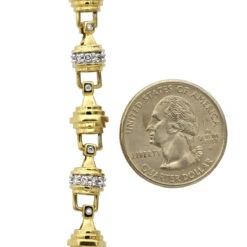 14K Yellow Gold Men's Diamond Chain Necklace 6.81ct 30 Inches -Luxurman real 14k gold mens diamond chain necklace 16 81ct 30 inches backye