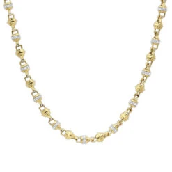14K Yellow Gold Men's Diamond Chain Necklace 6.81ct 30 Inches