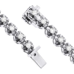 14K Yellow Gold Round Prong Set Diamond Tennis Chain Necklace For Men 13ct -Luxurman real 14k gold round prong set diamond tennis chain necklace for men 13ct clasp white