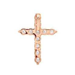 Real Diamond Cross Necklace 14K White Gold 2.5 Carat Cross Pendant -Luxurman real diamond cross necklace 14k gold 25 carat cross pendant 000810 backro