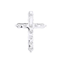 Real Diamond Cross Necklace 14K White Gold 2.5 Carat Cross Pendant -Luxurman real diamond cross necklace 14k gold 25 carat cross pendant 000810 backwh