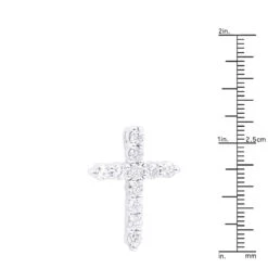 Real Diamond Cross Necklace 14K White Gold 2.5 Carat Cross Pendant -Luxurman real diamond cross necklace 14k gold 25 carat cross pendant 000810 rulerwh