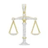 10K Yellow Gold Diamond Libra Pendant 1.1ct By Luxurman