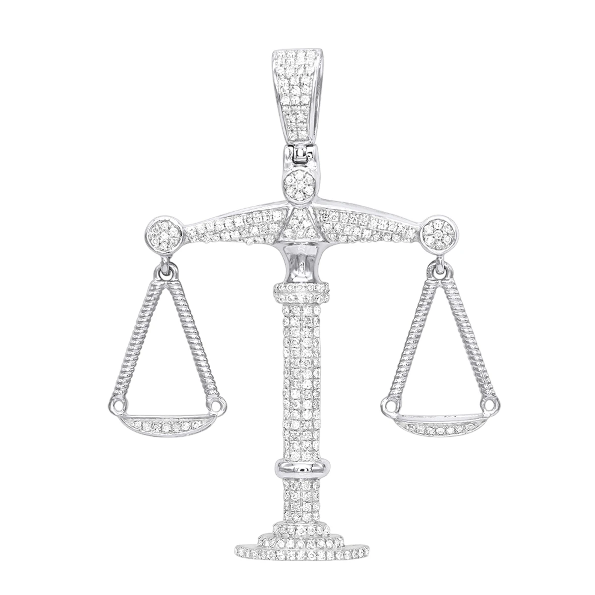 10K Yellow Gold Diamond Libra Pendant 1.1ct By Luxurman 2 10K Yellow Gold Diamond Libra Pendant 1.1ct By Luxurman - Image 2