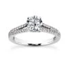 Round Diamond Platinum Engagement Ring 1.42ct 3.2mm