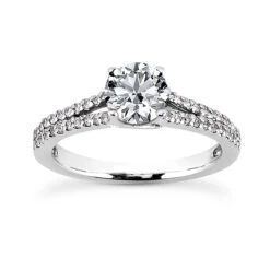 Round Diamond Platinum Engagement Ring 1.42ct 3.2mm