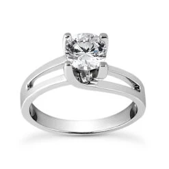 Round Diamond Platinum Engagement Ring 1ct 4.60mm