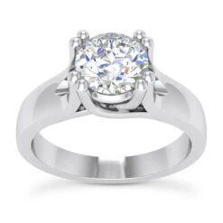 Round Diamond Platinum Engagement Ring 1ct 3.81mm
