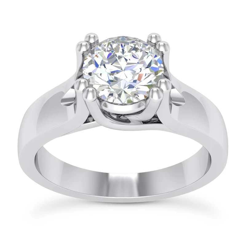 Round Diamond Platinum Engagement Ring 1ct 3.81mm 1 Round Diamond Platinum Engagement Ring 1ct 3.81mm