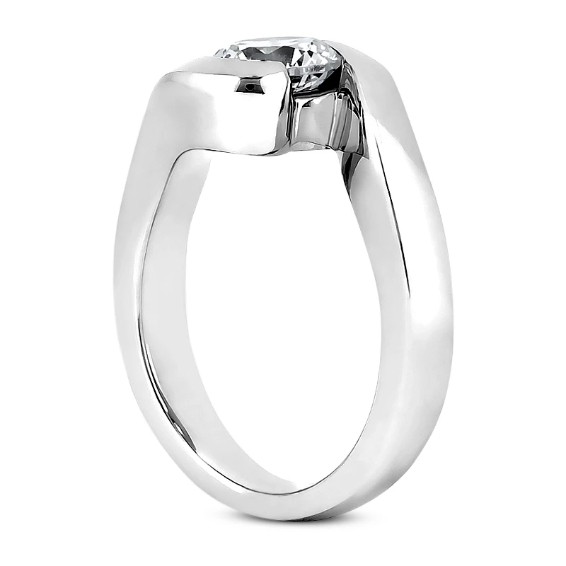 Round Diamond Platinum Engagement Ring 1ct 9.8mm 2 Round Diamond Platinum Engagement Ring 1ct 9.8mm - Image 2