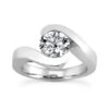 Round Diamond Platinum Engagement Ring 1ct 9.8mm
