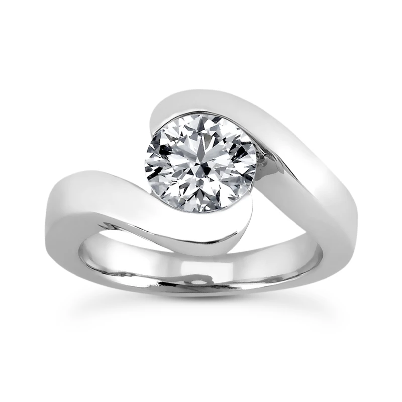 Round Diamond Platinum Engagement Ring 1ct 9.8mm 1 Round Diamond Platinum Engagement Ring 1ct 9.8mm