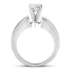 Round Diamond Platinum Engagement Ring 1ct 4.65mm -Luxurman round diamond platinum engagement ring 1ct p 34210 additional white