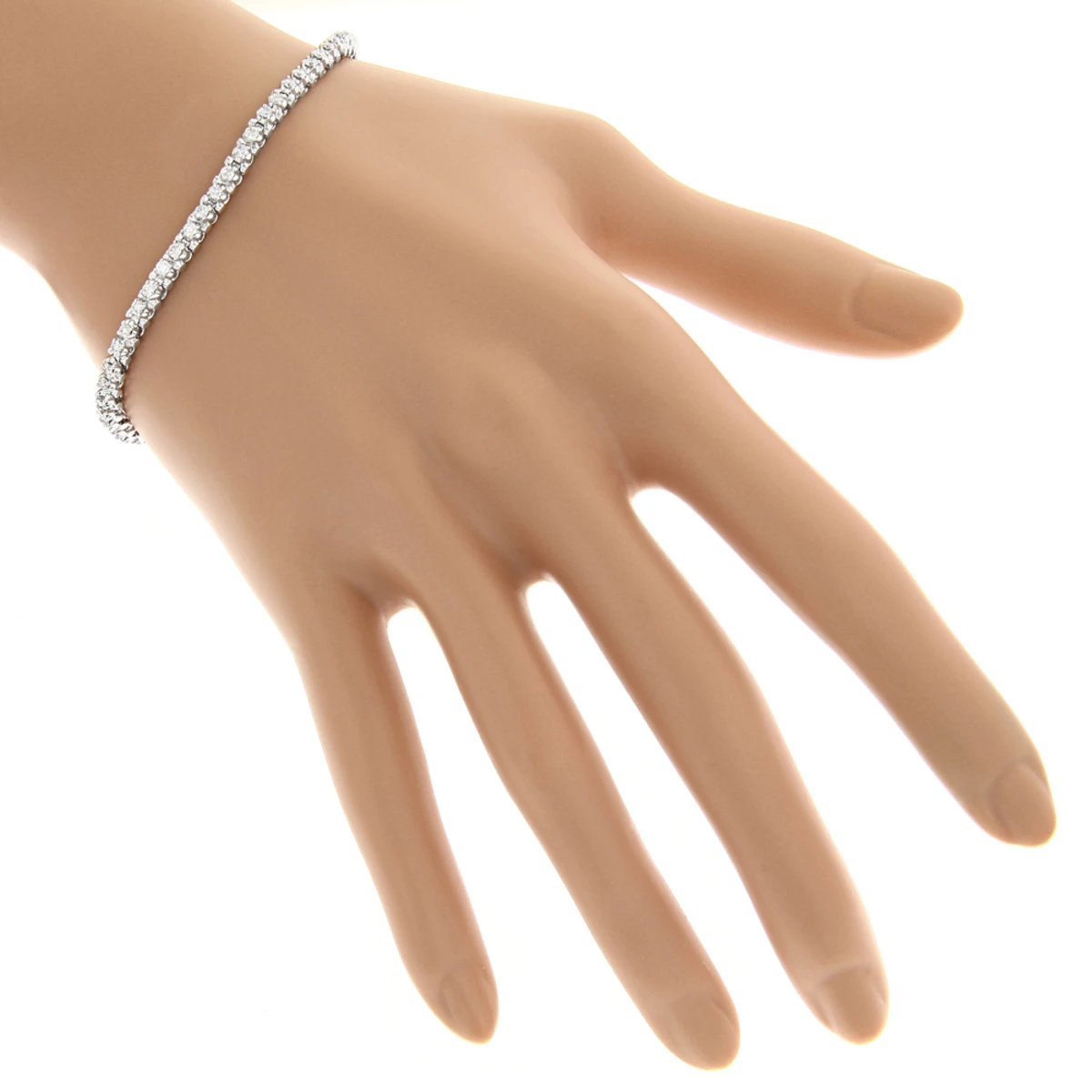 Round Diamond Tennis Bracelet 10K White Gold Yellow Gold Rose Gold 1.5ct 5 Round Diamond Tennis Bracelet 10K White Gold Yellow Gold Rose Gold 1.5ct - Image 5