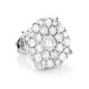 Single Oversized Cluster Men's 18K Rose Gold Round Diamond Stud Earring 2ct
