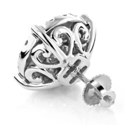 Single Oversized Cluster Men's 18K Rose Gold Round Diamond Stud Earring 2ct -Luxurman single oversized cluster mens 18k gold round diamond stud earring 2ct 2 1