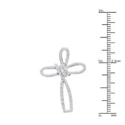 Small 14K Yellow Gold Diamond Cross Pendant For Women Fancy Bow Design 0.36ct -Luxurman small 14k gold diamond cross pendant for women fancy bow design 036ct rulerye