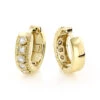 Small Diamond Hoop Earrings 1/2ct 14K Yellow Gold Huggies