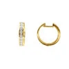 Small Diamond Hoop Earrings For Men And Women 1/2ct Huggies 14K Yellow Gold 15mm