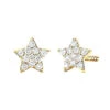 Small Diamond Star Earrings Studs 14K Yellow Gold 0.1ct