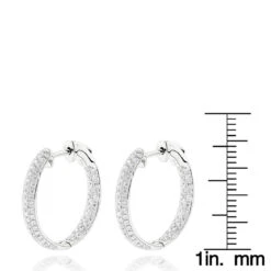 Small Inside Out Diamond Hoop Earrings 1.16ct 14K White Gold 11 Small Inside Out Diamond Hoop Earrings 1.16ct 14K White Gold -Luxurman small hoop diamond earrings 116ct 14k rulerwh